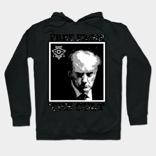 Trump Mugshot - Free From The Cult - B/W Hoodie